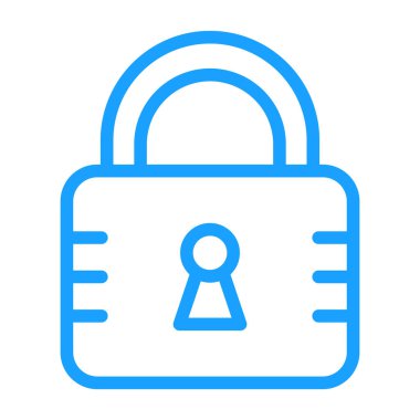 Güvenli asma kilit simgesi. Web için kilit vektör simgelerinin özet çizimi