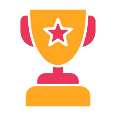 Trophy Düz Vektör Simgesi.