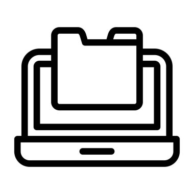 Bilgisayar simgesi olan dizüstü bilgisayar. Beyaz arkaplanda izole edilmiş web tasarımı için dizüstü bilgisayar vektör simgesi içeren dizüstü bilgisayar bilgisayarı.