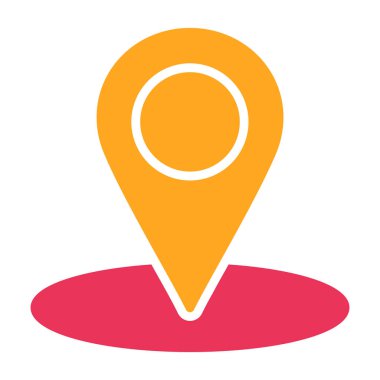 konum vektörü düz renk simgesi