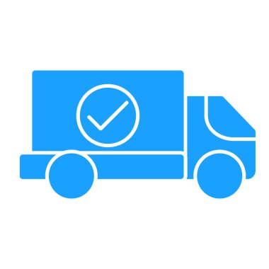 Kutu vektör ikonlu kamyon. düz biçim sembolü.