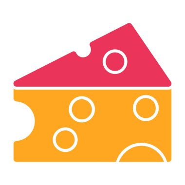 Peynir düz simgesi, vektör illüstrasyonu