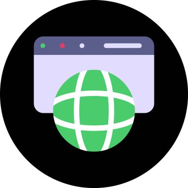 Globe web simgesi, basit vektör illüstrasyonu