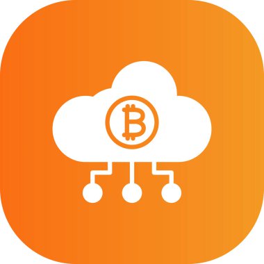 bulut bitcoin vektör simgesi