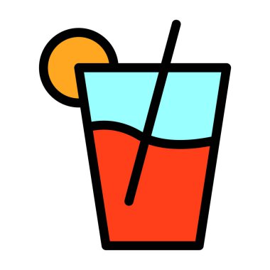 Kokteyl İç Web simgesi vektör illüstrasyonu