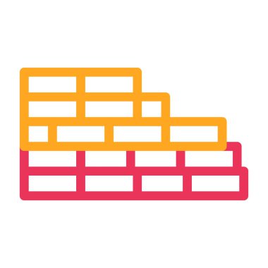 tuğla duvar simgesi, vektör çizimi