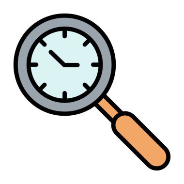 Zaman simgesi ve çizgi renk tasarımlı büyüt