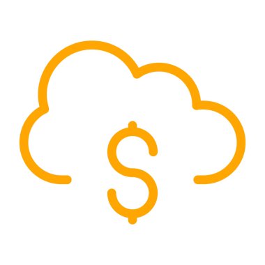 Dolar vektör simgesi. biçim düz sembol, sarı renk, yuvarlak açılar, beyaz arkaplan