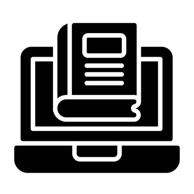 Belge simgesi, vektör illüstrasyonlu bilgisayar