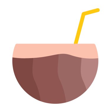 Hindistan cevizinin düz simge tasarımı