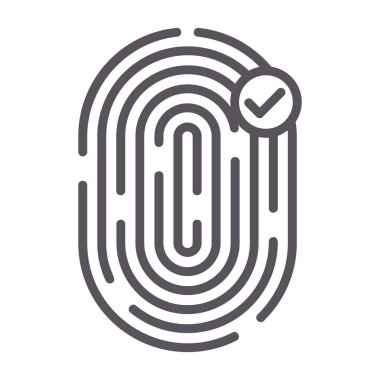 Parmak izi tarama çizgisi simgesi, dış hat vektör konsepti, parmak izi tarama vektör işareti, beyaz arkaplanda izole edilmiş. Mobil ve web için parmak izi tarama sembolü.