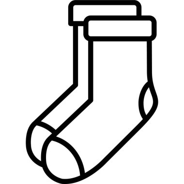 Yılbaşı çorap ikonu, Noel bağlantılı vektör illüstrasyonu