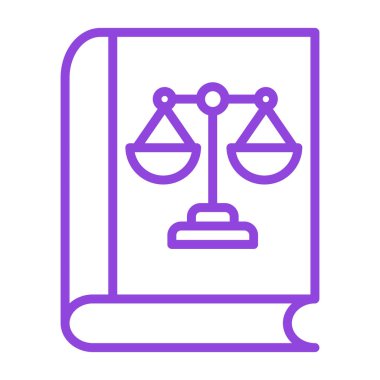 Hukuk ve adalet hattı ve renk ikonu. Hukuk ve hukuk sistemi vektör çizimi beyaza izole edildi. Web sayfası tasarımı, uygulaması ve