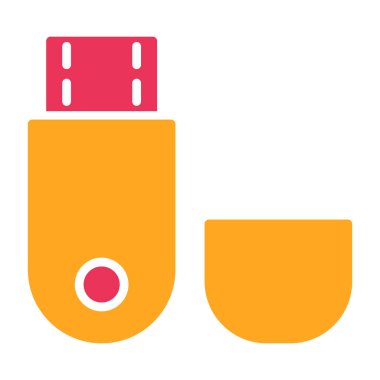 Usb Flash Sürücü web simgesi, vektör illüstrasyonu