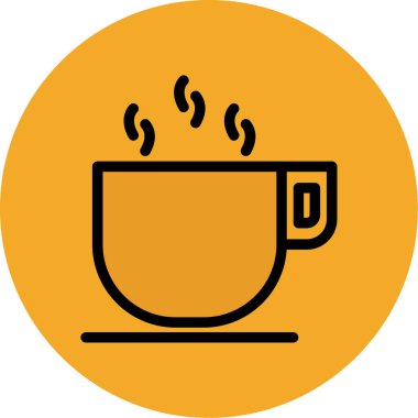 Kahve. Web simgesi vektör illüstrasyonu