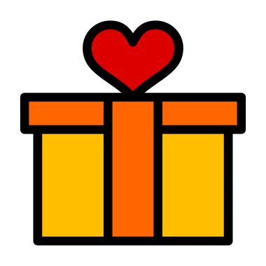 hediye kutusu simgesi, vektör illüstrasyonu