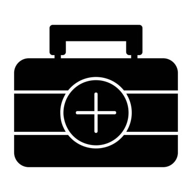 İlk yardım web simgesi, vektör illüstrasyonu