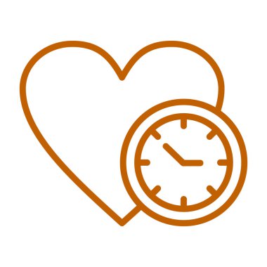 kalp saat simgesi vektör illüstrasyon tasarımı