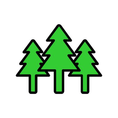 Çam ağacı simgesi. özet çizimi