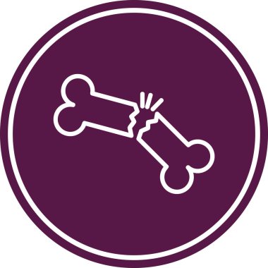 Kemik yuvarlak vektör simgesine sahip köpek pençesi