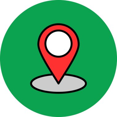 Konum Doldurulmuş Vektör Simgesi Tasarımı