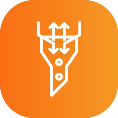 güzel ve turuncu çizgi vektör simgesi