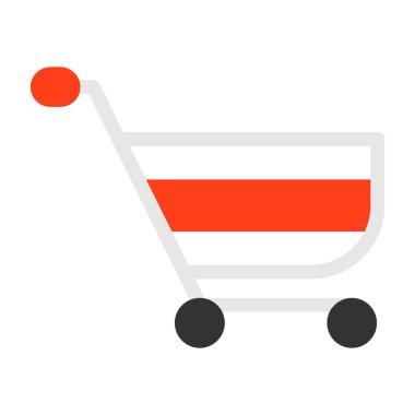 Alışveriş arabası simgesi, vektör illüstrasyonu