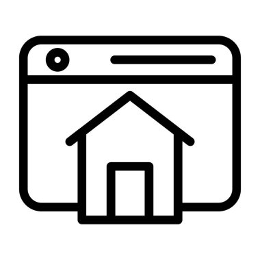 Ağ vektörü ince çizgi simgesi