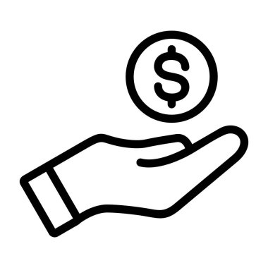 Şeffaf bir arkaplanda dolar vektör çizimi. Birinci kalite semboller. Konsept ve grafik tasarım için ince çizgi simgesi.