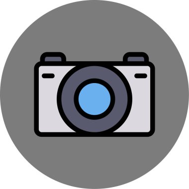 - Kamera. Web simgesi vektör illüstrasyonu