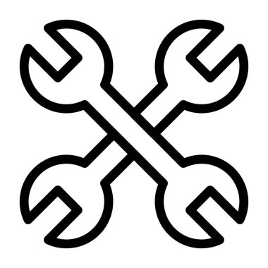 İngiliz anahtarı simgesi vektör illüstrasyonu