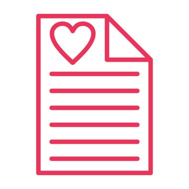 kağıt kalp simgesi, vektör illüstrasyonu