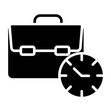 Zaman yönetimi vektör simgesi. düz çizim beyaz arkaplanda izole edildi