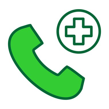 Beyaz arkaplanda izole edilmiş acil çağrı simgesi vektör çizelgesi çizimi.