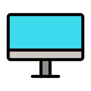 bilgisayar monitörü simge vektör illüstrasyon izole