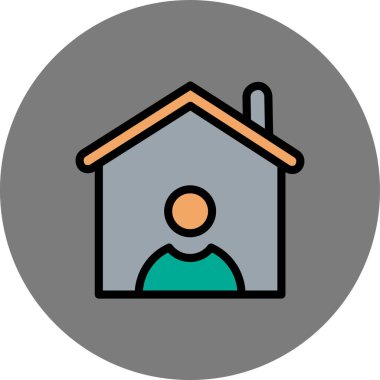 Ev. Web simgesi basit illüstrasyon