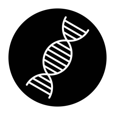 DNA glyph siyah vektör simgesi tasarımı
