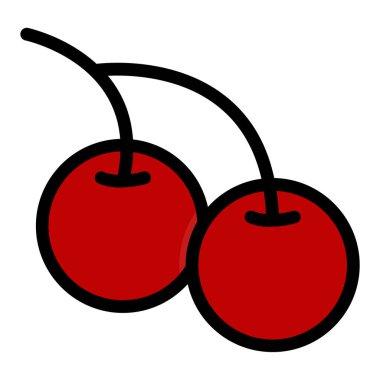 Kiraz, illüstrasyon, beyaz arka plan vektör