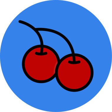 Kiraz ikonu. vektör illüstrasyonu