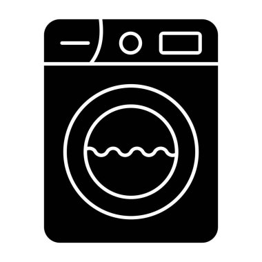çamaşır makinesi simgesi, basit vektör çizimi