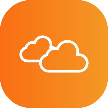 bulut düz simge vektör çizim