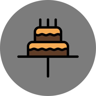 Kek. Web simgesi basit illüstrasyon