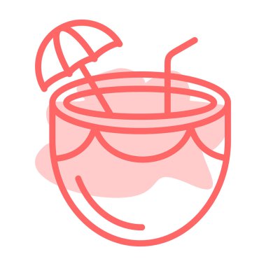 Kokteyl ikonu vektör illüstrasyonu