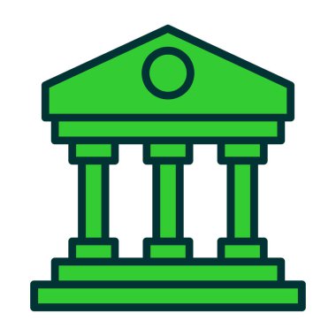 bank vektör renk çizgisi simgesi