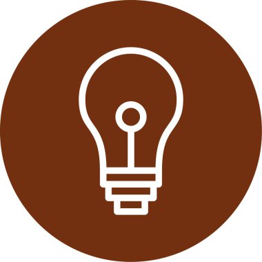 Ampul düz yuvarlak vektör simgesi