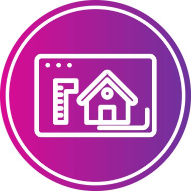 Bir bina simgesinin vektör illüstrasyonu