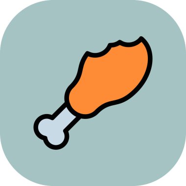 tavuk budu simgesi renk ana hatları vektörü