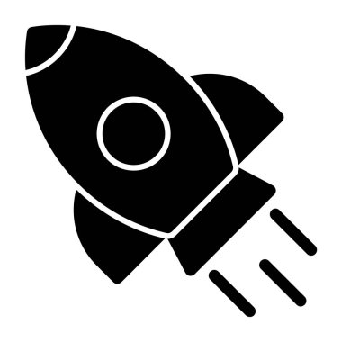 Roket ikonu. Web için basit bir roket fırlatma vektör simgesi çizimi