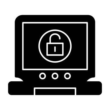 Glyph Vektör Simgesi Tasarımı Kilitle