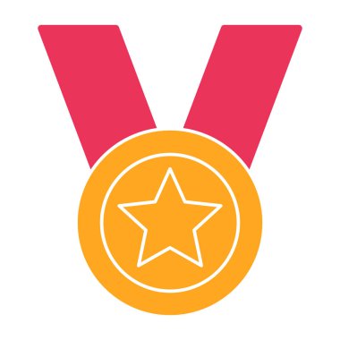 Madalya düz vektörü izole edilmiş simge